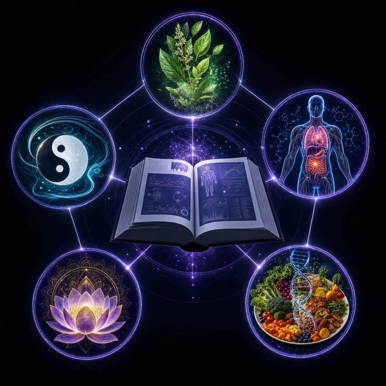 AI-generated supplement report connected to five clinical disciplines